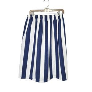 Saks Fifth Avenue Wrap Bath Towel Hook and Loop Terry Cloth Striped Blue White